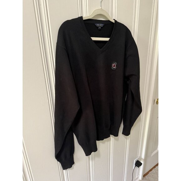 Vesi South Carolina Gamecocks Sweater Men’s Black V Neck Cotton blend size L USC - Picture 9 of 9